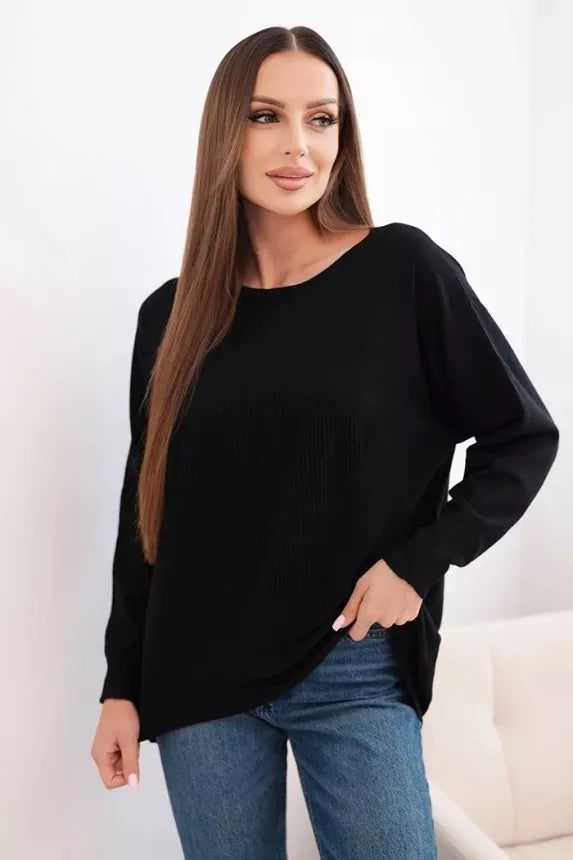 Moteriškas juodas megztinis Star