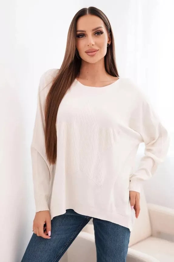 Moteriškas šviesiai rusvas megztinis Star