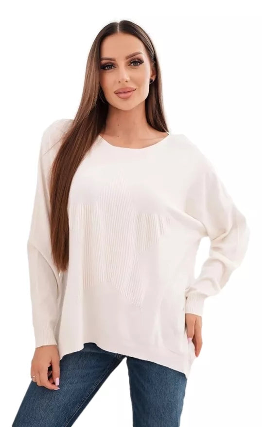 Moteriškas šviesiai rusvas megztinis Star