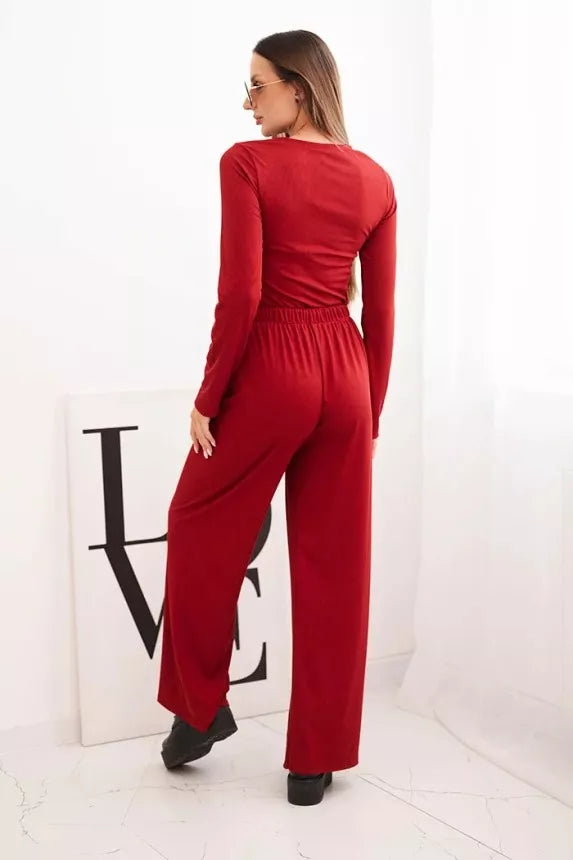 Moteriškas bordo spalvos komplektas Bert