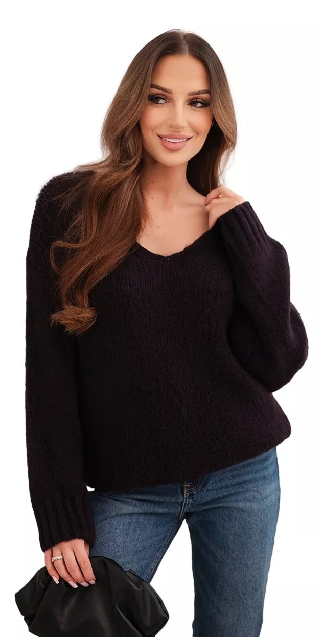 Moteriškas violetinės spalvos megztinis Elin