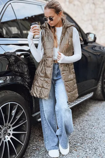 Moteriška auksinės spalvos liemenė Moon