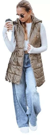 Moteriška auksinės spalvos liemenė Moon