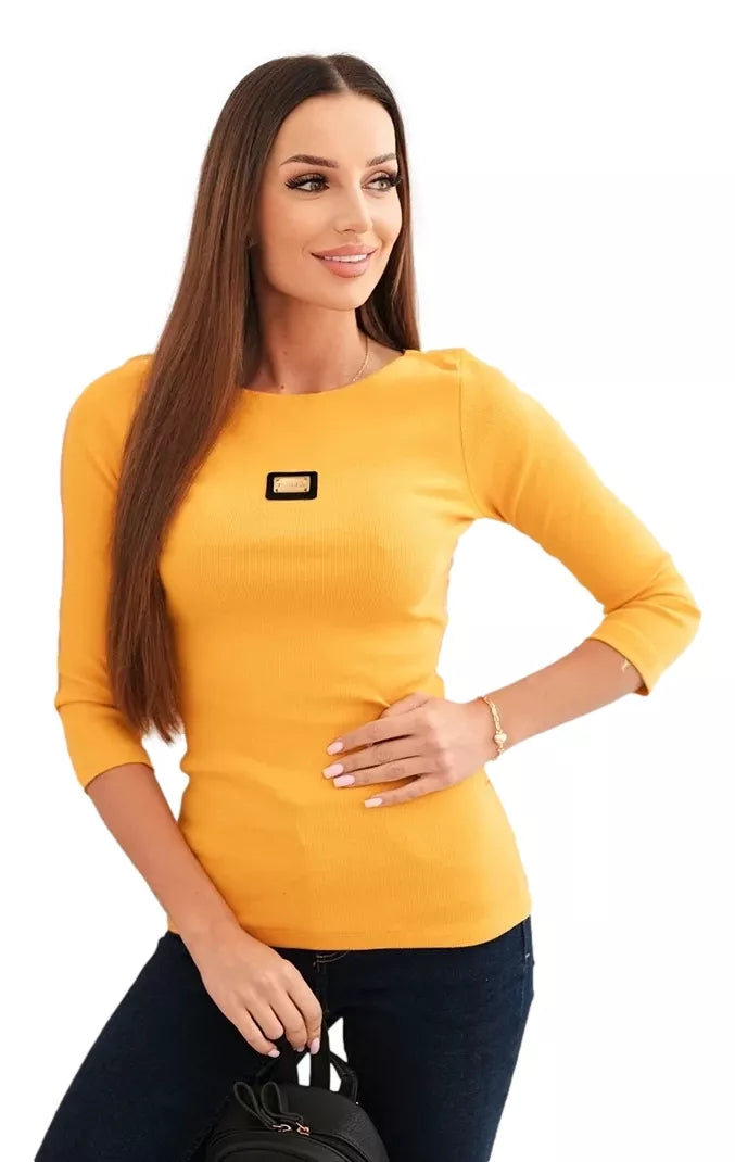 Moteriška ryškiai geltona palaidinė Carla