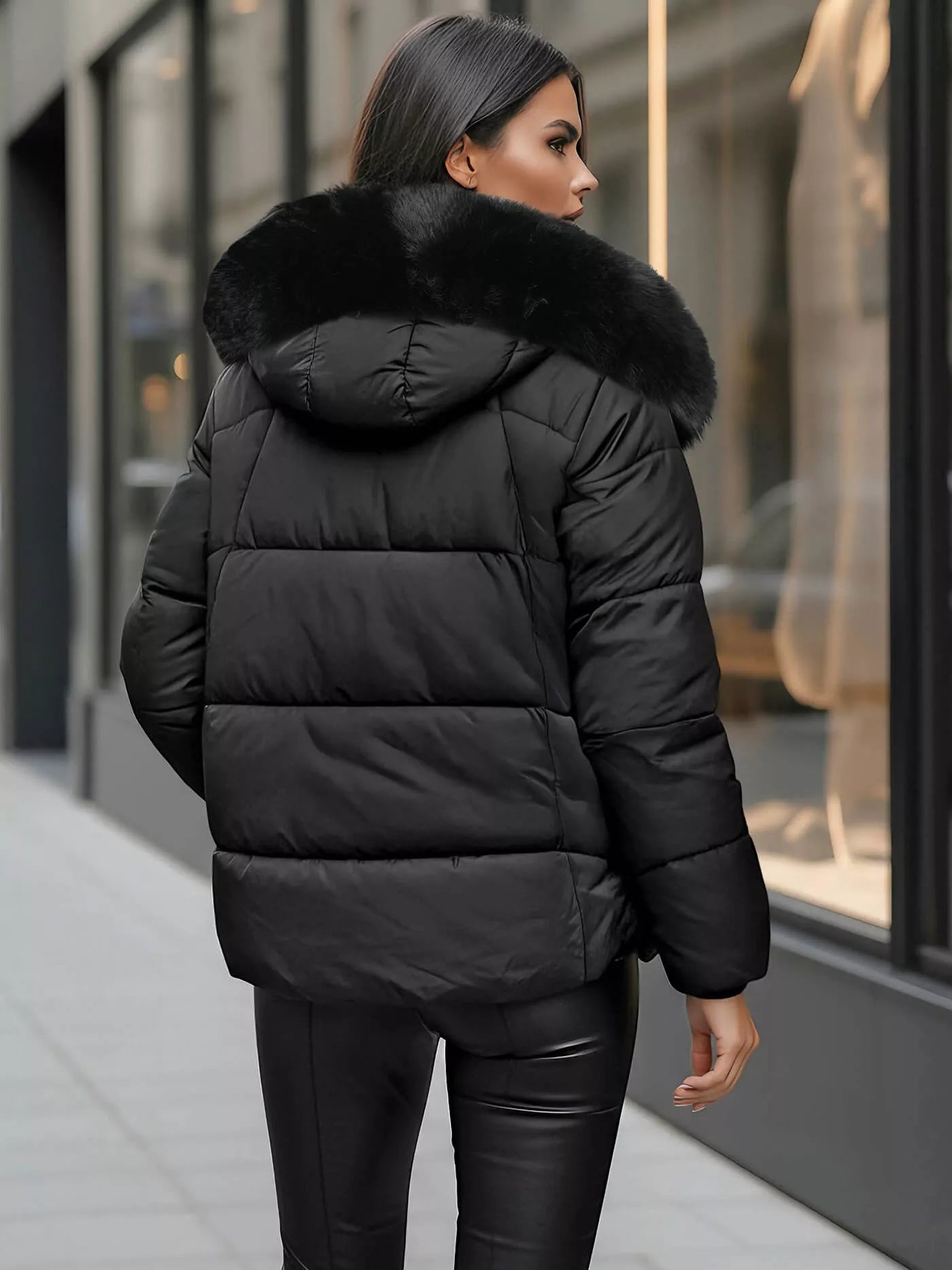 Moteriška juoda žieminė striukė Lota