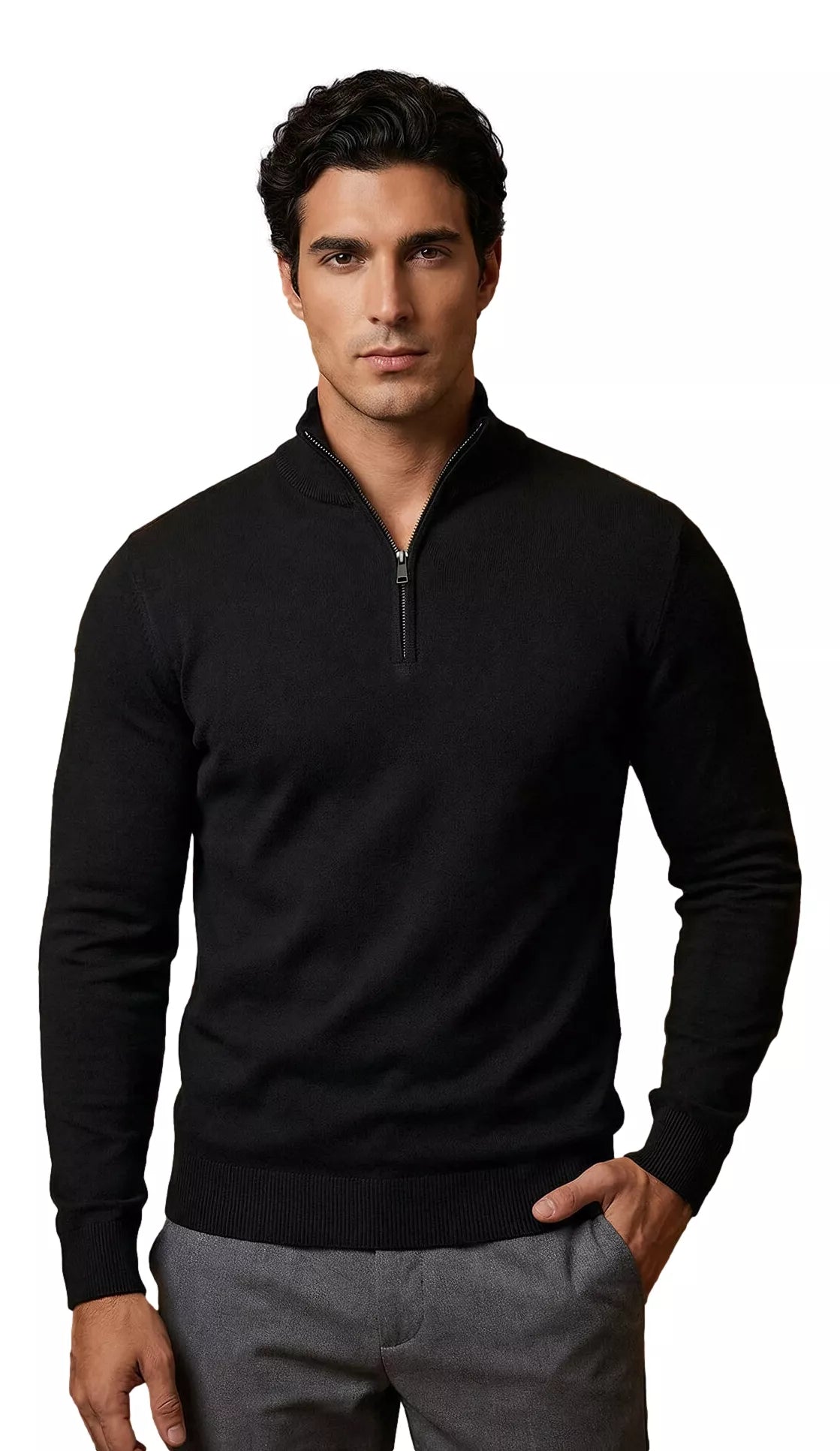 Juodas vyriškas megztinis Makar