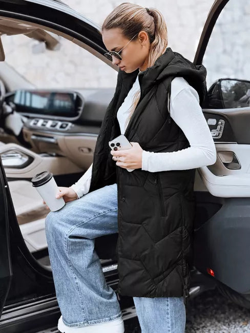 Moteriška ilga juoda liemenė Lucy