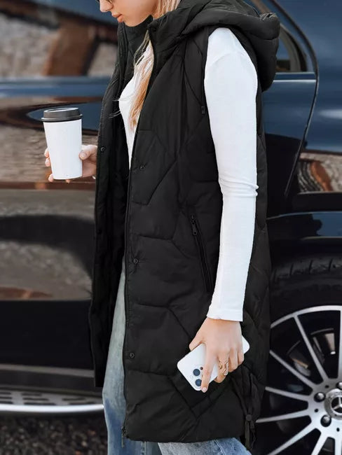 Moteriška ilga juoda liemenė Lucy