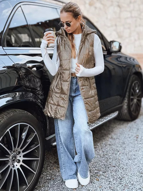 Moteriška auksinės spalvos liemenė Moon