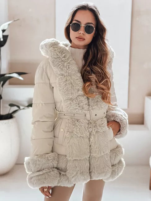 Moteriška rusva striukė su kailiu City