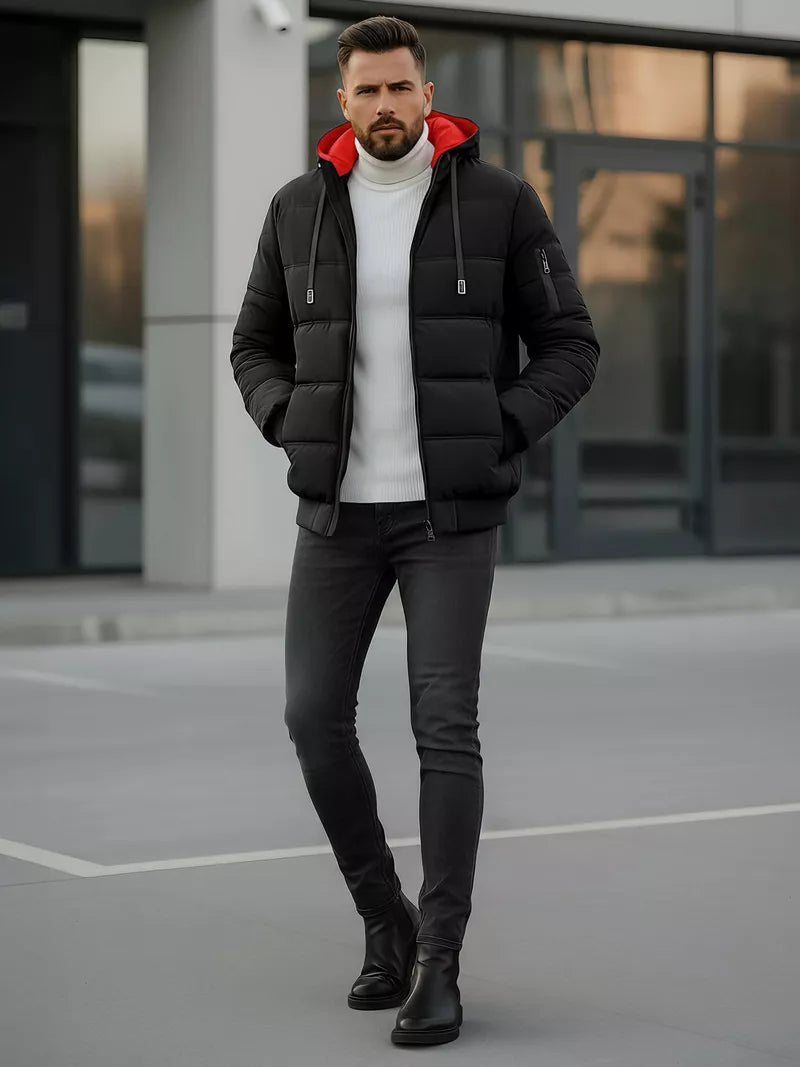 Vyriška juoda žieminė striukė Rock