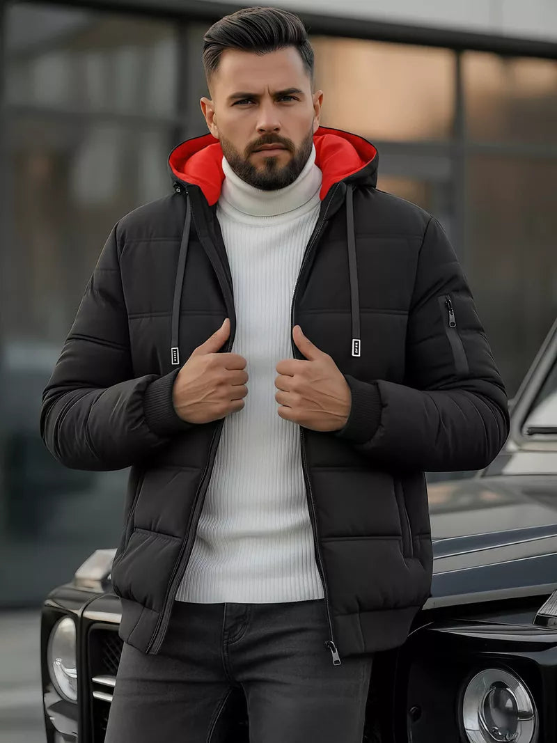 Vyriška juoda žieminė striukė Rock