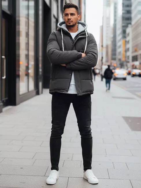 Vyriška tamsiai pilka žieminė striukė Blaze