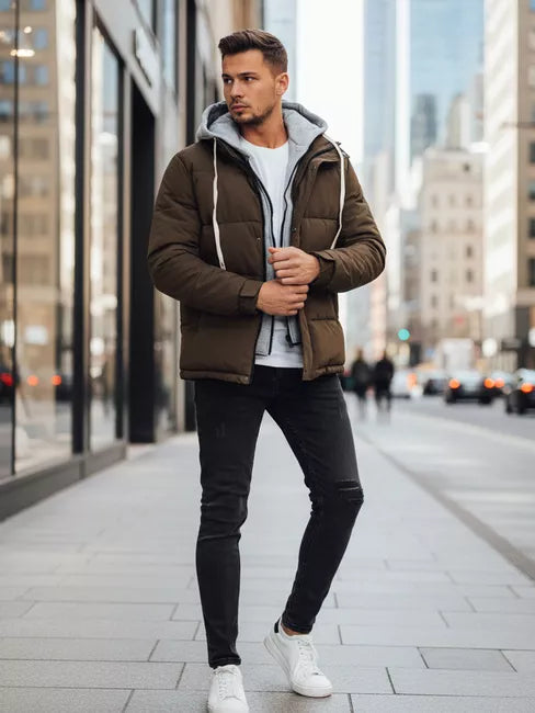 Vyriška tamsiai ruda žieminė striukė Blaze