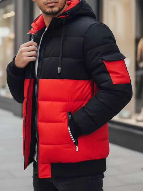 Vyriška juoda/raudona žieminė striukė Oscar