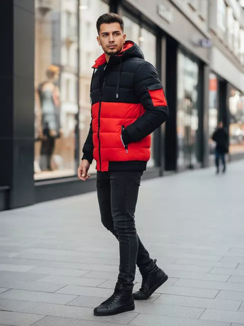 Vyriška juoda/raudona žieminė striukė Oscar