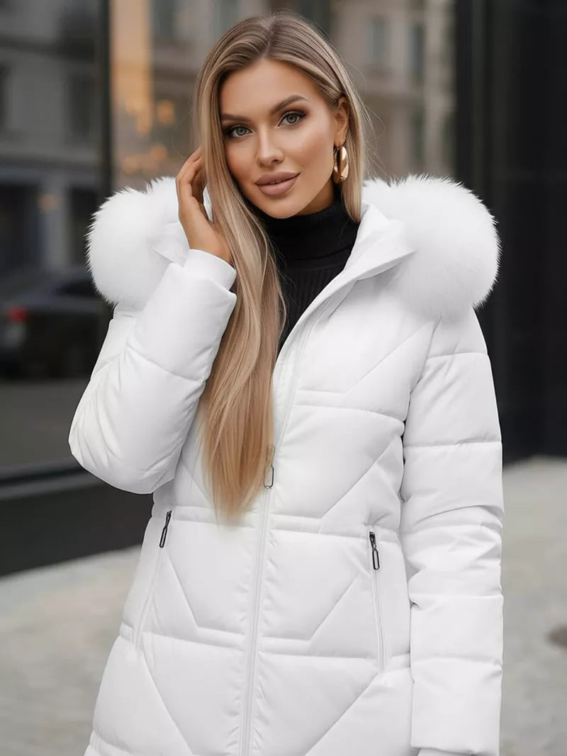 Moteriška baltos spalvos paltas Stel