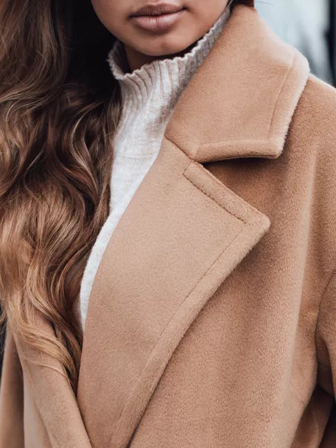 Moteriškas laisvo kirpimo rudas paltas Wild