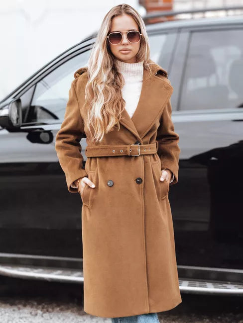 Moteriškas rudas žieminis paltas Gino