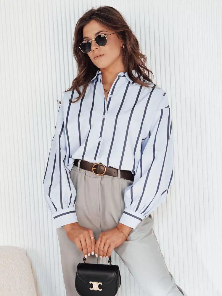 Moteriški mėlyni marškiniai Delun