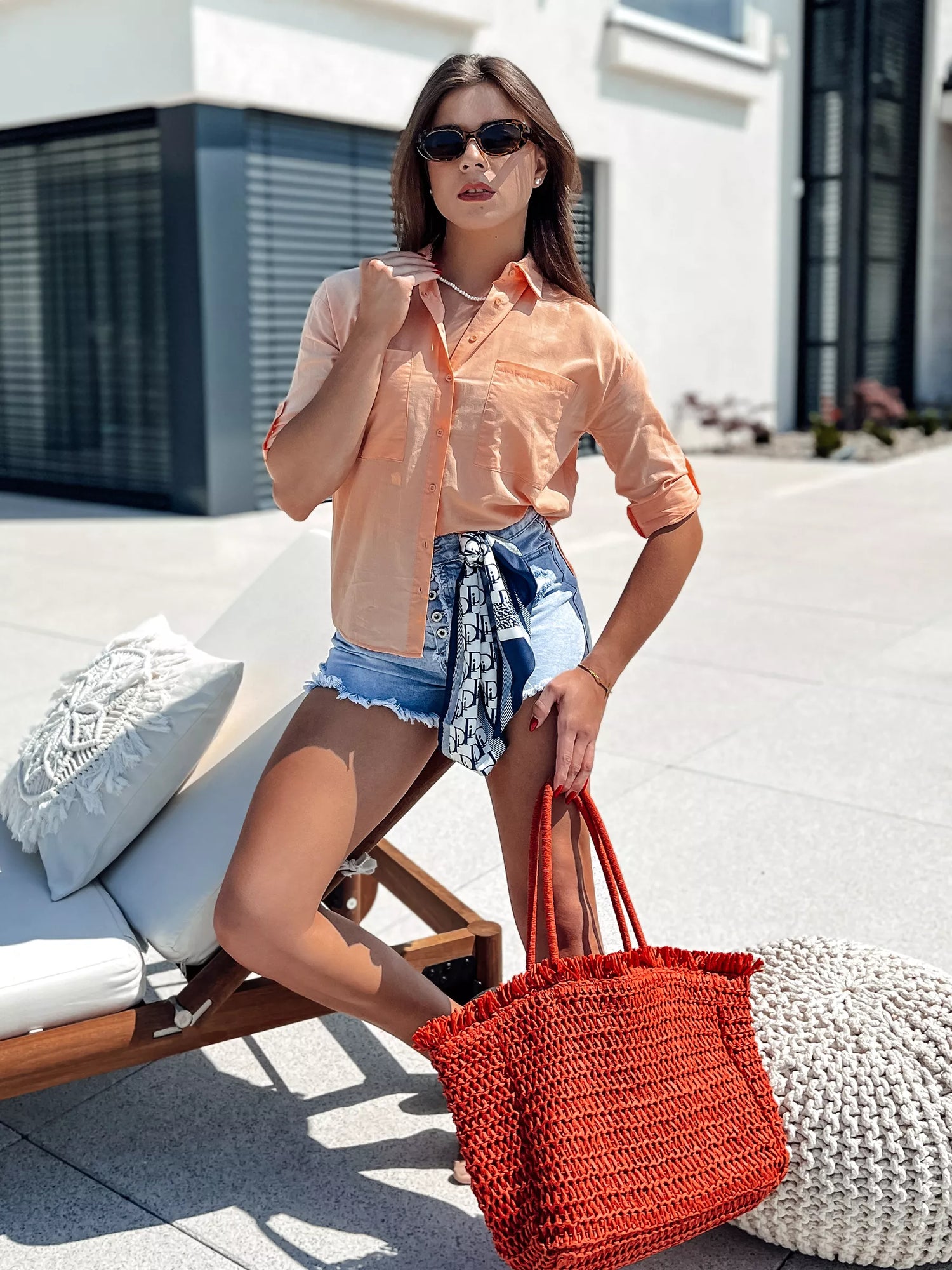 Moteriški persikiniai marškiniai Stylish