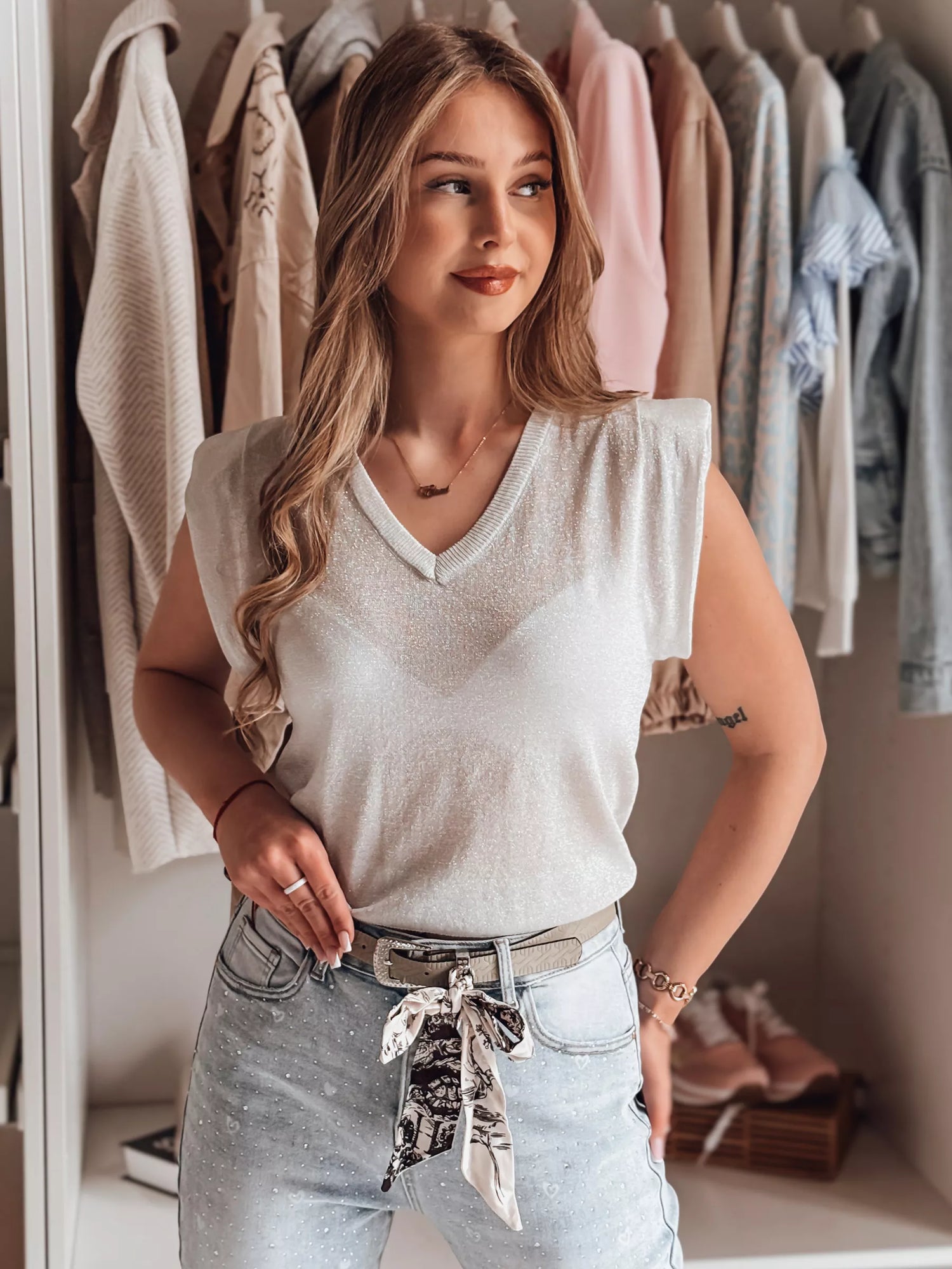 Moteriška švieisiai pilka palaidinė SELFINA