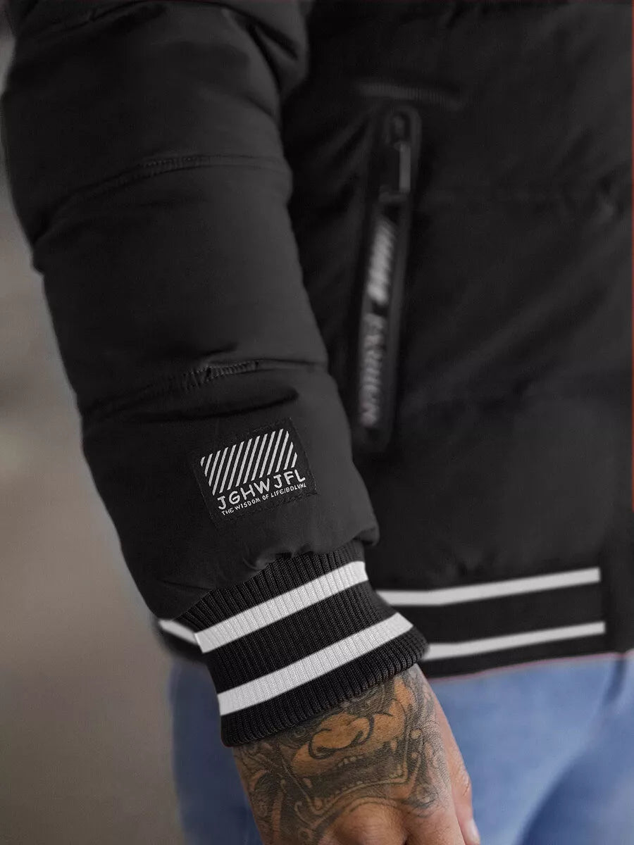 Juoda vyriška dygsniuota striukė Aibel