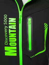 Juoda vyriška striukė su žaliomis detalėmis Ero