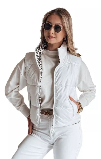 Moteriška balta dvipusė liemenė Puff