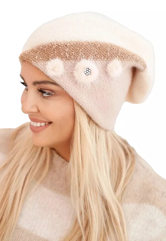 Moteriška baltos spalvos kepurė Rose