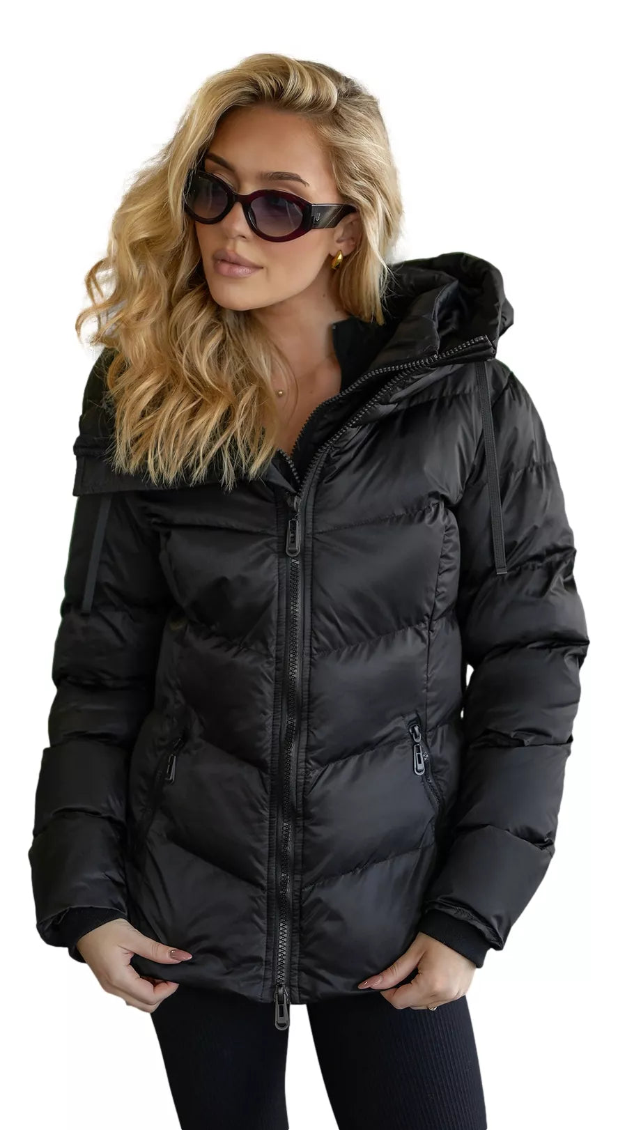 Moteriška dygsniuota juodos spalvos striukė Emilin