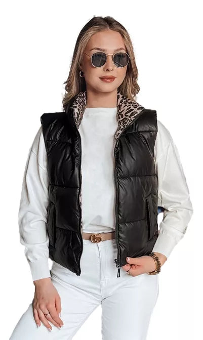 Moteriška juoda dvipusė liemenė Puff