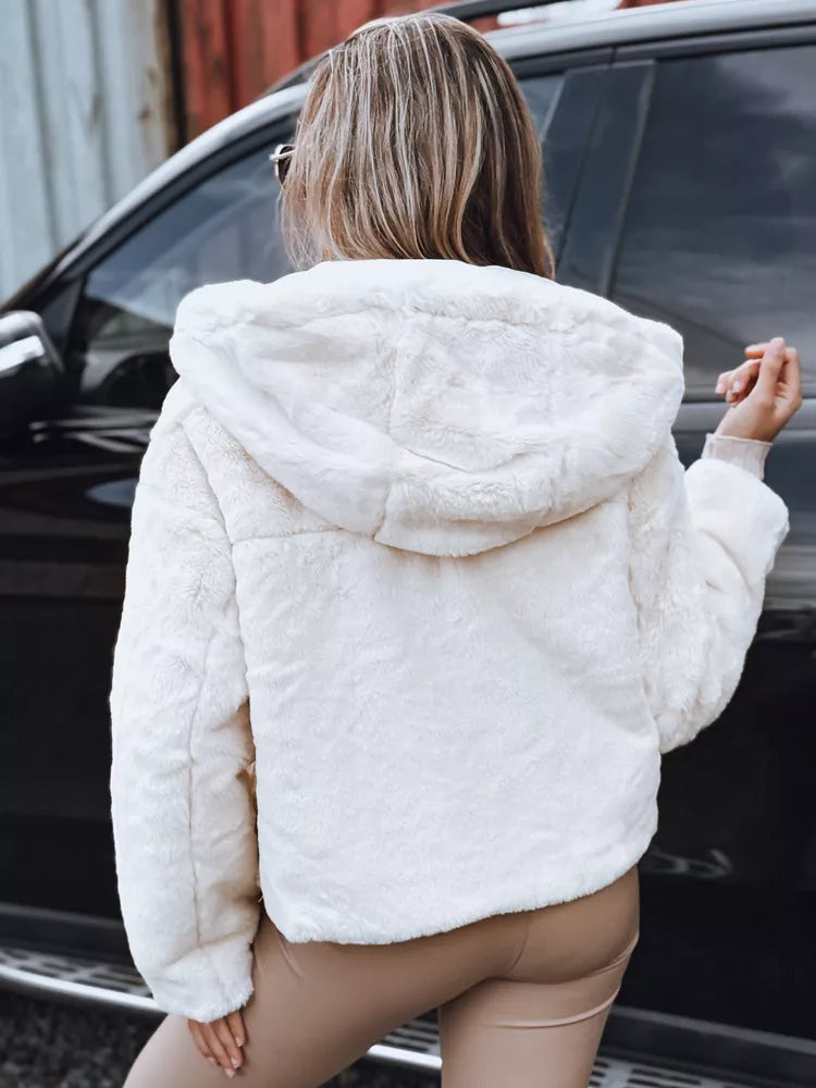 Moteriška rusva kailinė striukė su gobtuvu Aisti