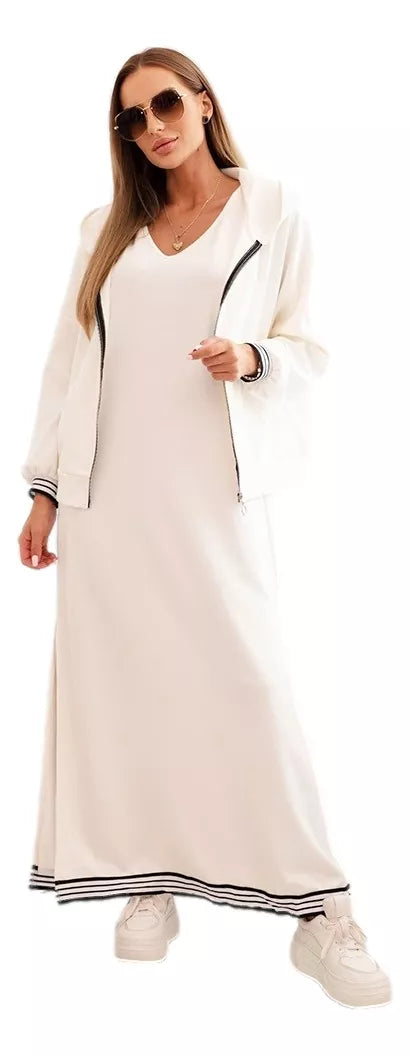 Moteriškas baltas laisvalaikio komplektas Donan