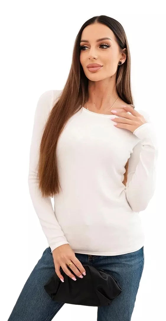 Moteriškas baltos spalvos megztinis Renat