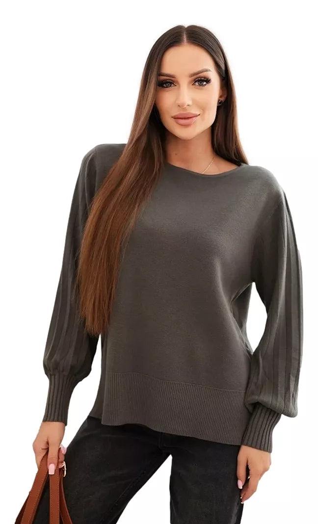 Moteriškas chaki spalvos megztinis Biank