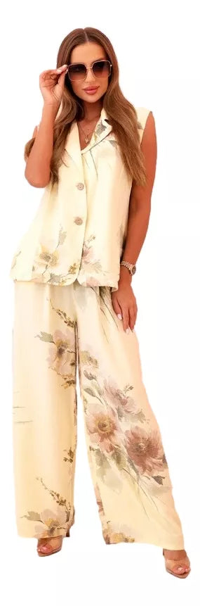 Moteriškas geltonas komplektas Flowers