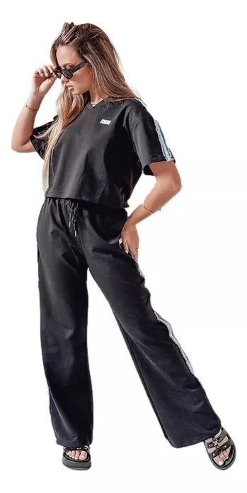 Moteriškas juodas sportinis komplektas Sport Like