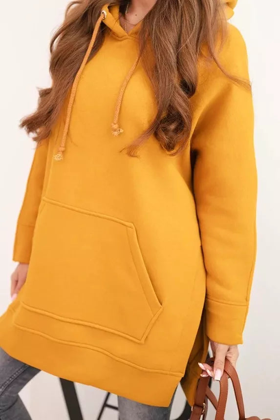 Moteriškas oranžinis džemperis su gobtuvu Wine