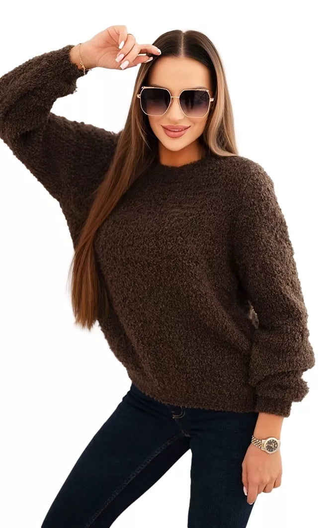 Moteriškas rudos spalvos megztinis Kaja