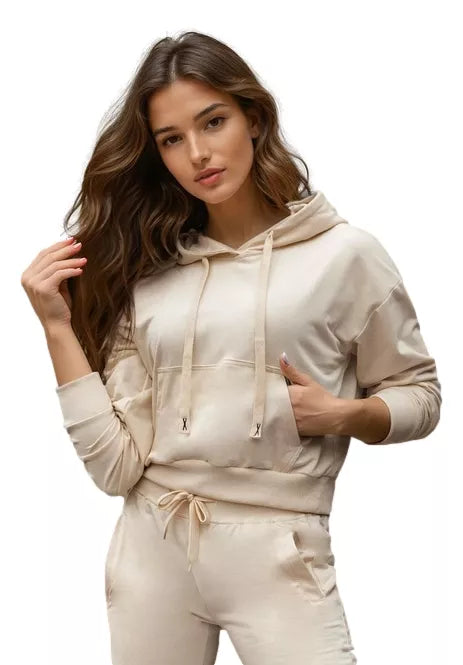 Moteriškas rusvas džemperis su gobtuvu Sonia