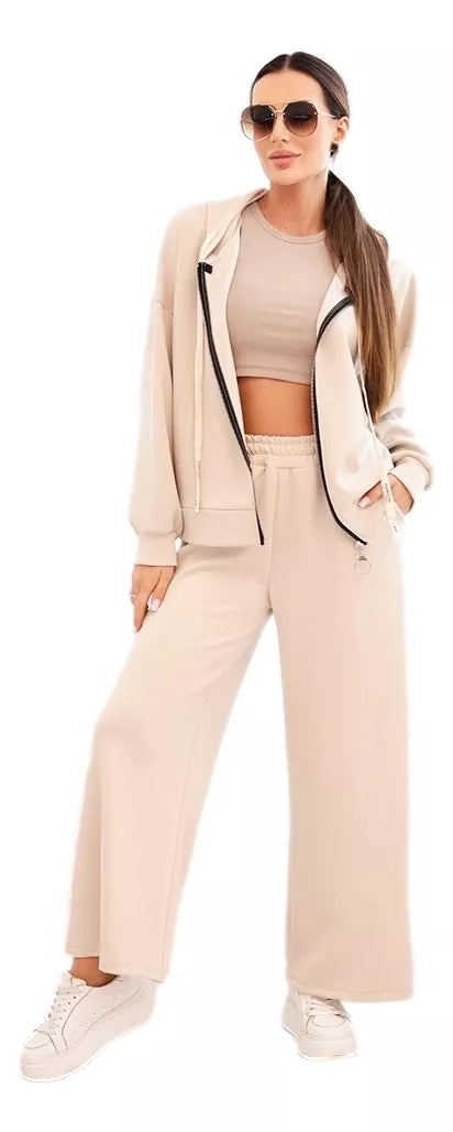 Moteriškas rusvas laisvalaikio kostiumas Jener