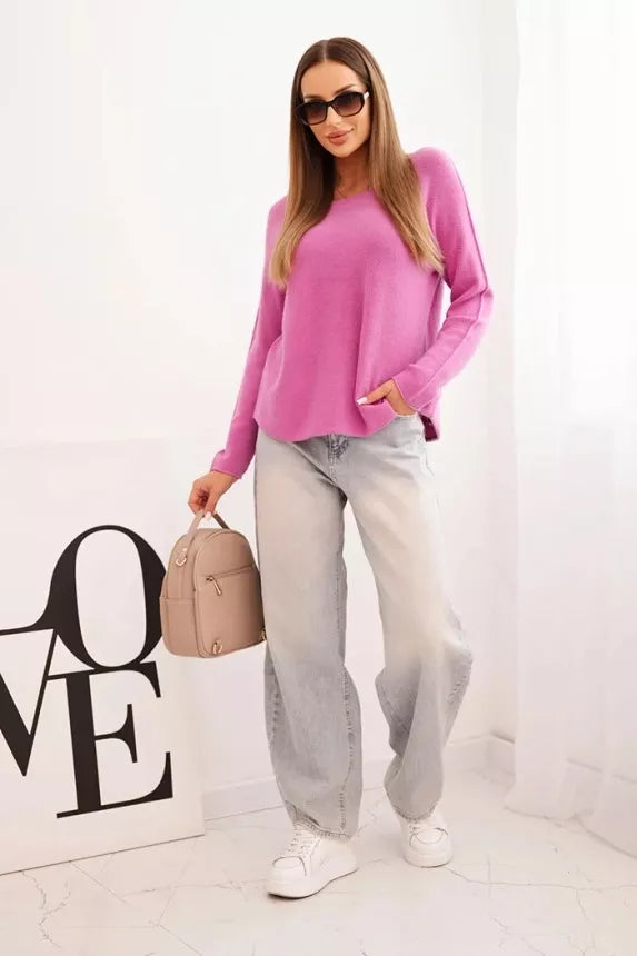 Moteriškas violetinės spalvos megztinis Romil