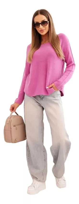 Moteriškas violetinės spalvos megztinis Romil