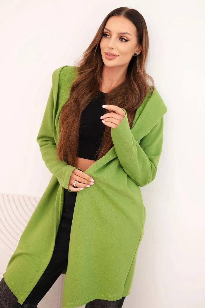 Moteriškas žalias megztinis su gobtuvu Alison