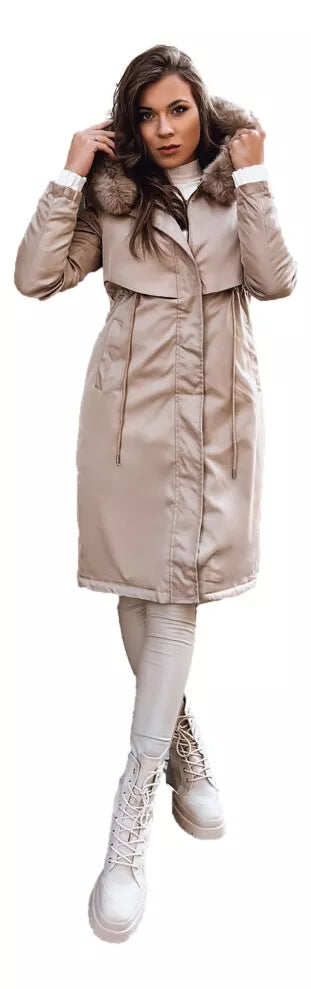 Rusva ilga moteriška striukė Juste