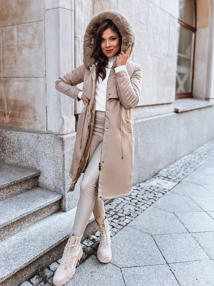 Rusva ilga moteriška striukė Juste