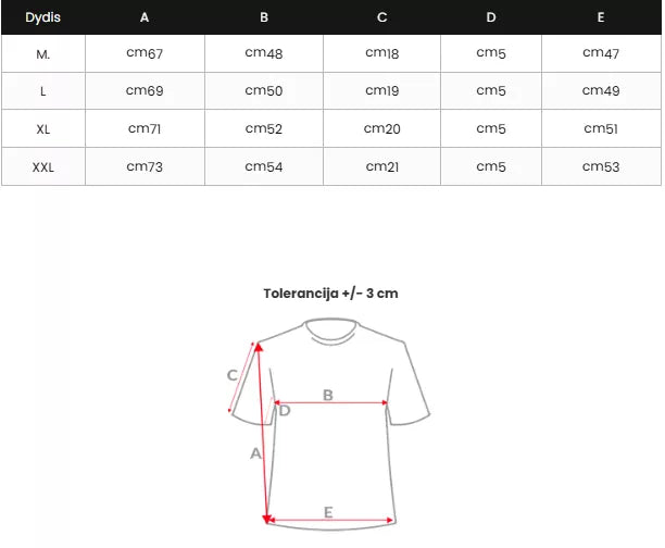 Vyriški balti marškinėliai Number