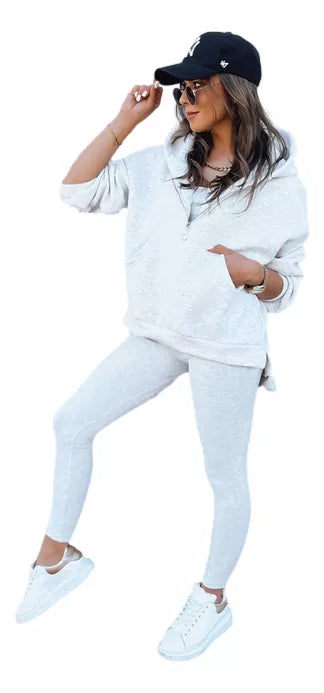 Trijų dalių moteriškas pilkas komplektas Kemy