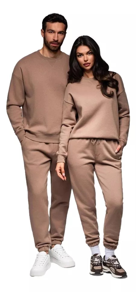 Unisex laisvalaikio kostiumas rudos spalvos Couple